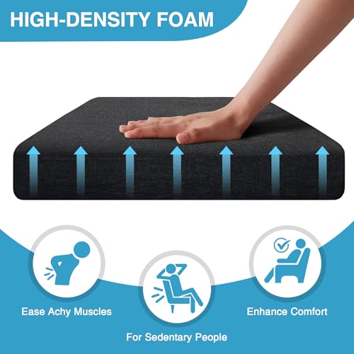 Chair Cushions for Dining Chairs Set of 4, Non Slip with Ties, Black H39445