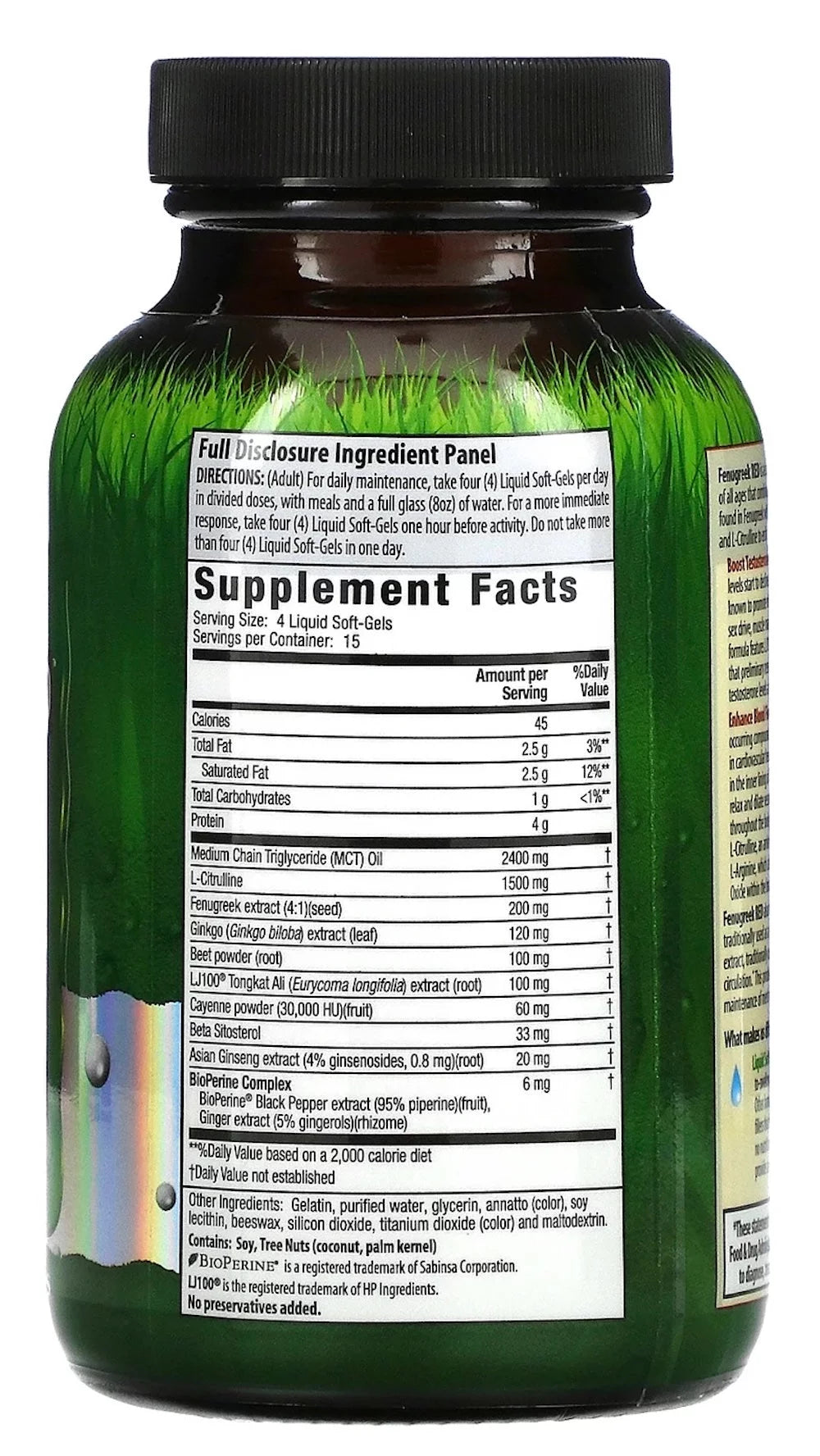 Irwin Naturals Fenugreek RED with Nitric Oxide Boosters, 60 Liquid Soft-Gels H58380