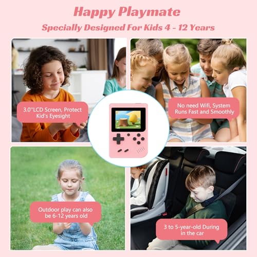 Retro Handheld Games Console with 400 Built-in Games, 3.0 Inch IPS Screen, Gray N346564
