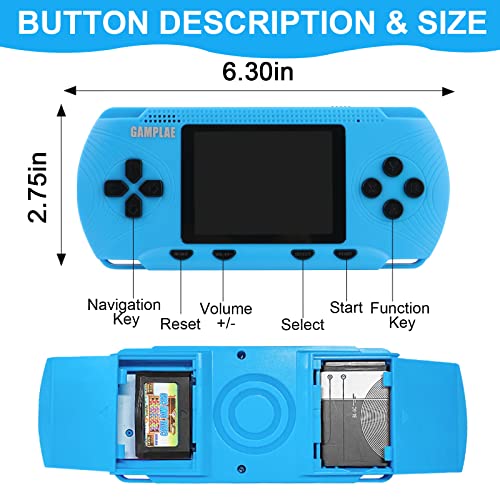 Handheld Game Console for Kids, 3" HD Screen, 258 Games, Blue J1136