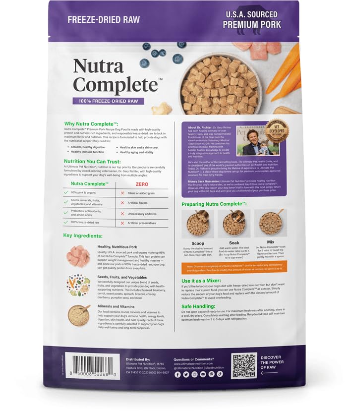 Nutra Complete Raw Freeze Dried Dog Food Beef, 5 oz Y928