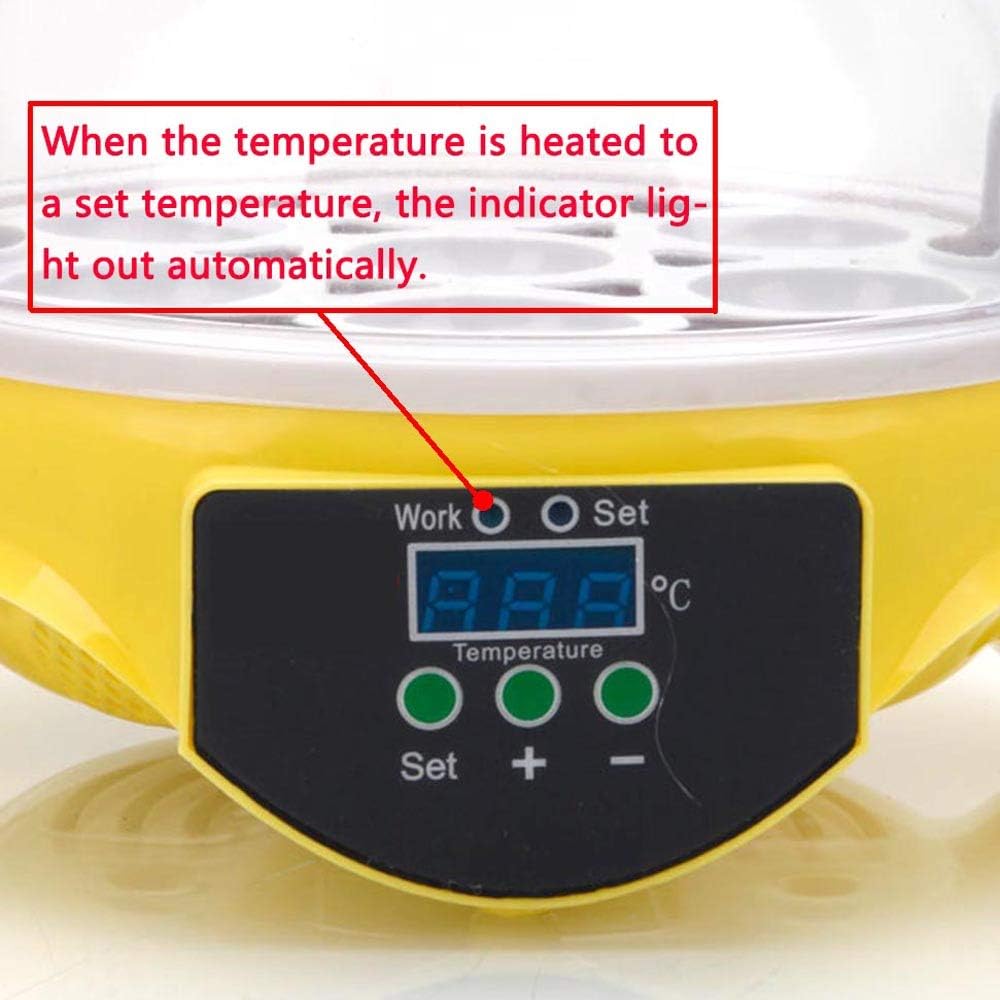 7-Egg Mini Poultry Electric Incubator Yellow P182494
