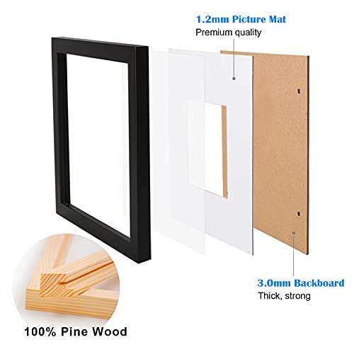 Egofine 8x10 Picture Frames Set of 6, Solid Wood with Plexiglass, White T6319