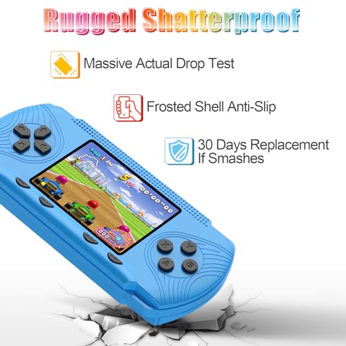 Handheld Game Console for Kids, 3" HD Screen, 258 Games, Blue J1136