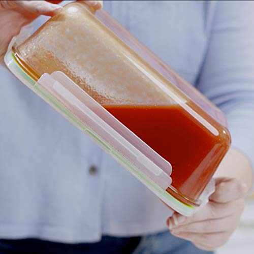 63 Oz Large Glass Food Storage Containers with Locking Lids, 2 Pack O368064