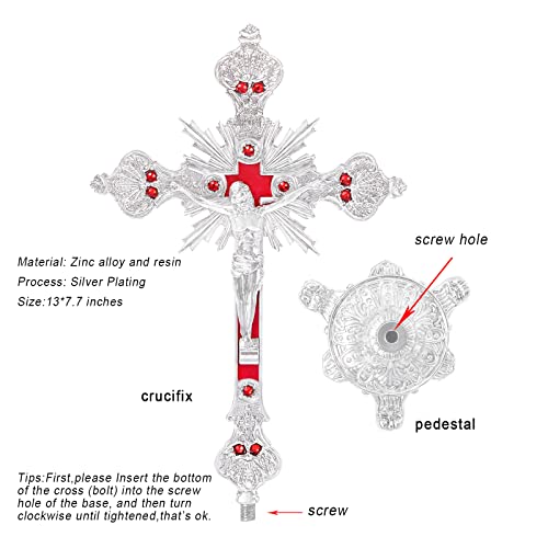 Metal Standing Crucifix Golden Tabletop Catholic Jesus Cross for Home Chapel Decoration D839