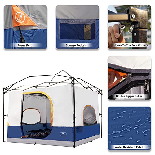 KAMPKEEPER Camping Inner Tent for 10x10 Straight Leg Canopy, Vented Roof, Khaki M60374