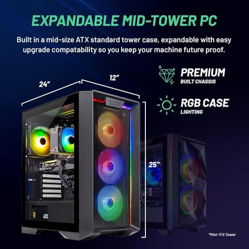 Skytech Gaming Nebula Gaming PC Desktop, AMD Ryzen 5 3600, GTX 1650, 16GB RAM, 500GB SSD, Black N7819