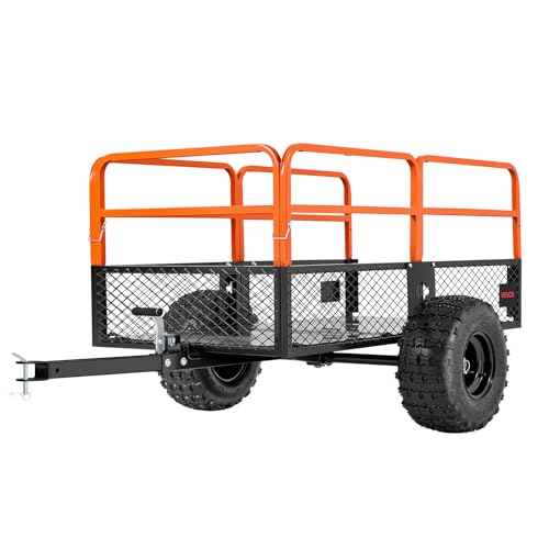 VEVOR Heavy Duty ATV Dump Cart 750 lbs Steel Utility Trailer with Removable Sides E373248