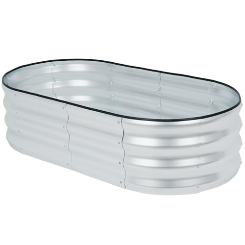 LINEX Galvanized Raised Garden Bed 4x2x1 ft Metal Planter Box T46320