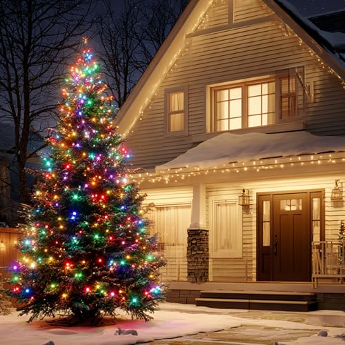 TW SHINE Halloween Lights 328FT Outdoor String Lights with Remote, Purple & Orange F53527