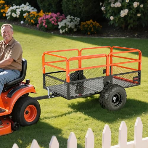 VEVOR Heavy Duty ATV Dump Cart 750 lbs Steel Utility Trailer with Removable Sides E373248