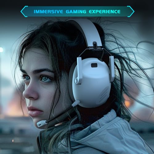 Wireless Gaming Headset with Noise Canceling Mic for PS5, PS4, PC, Switch - Black P129