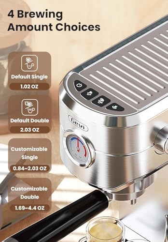 Gevi Espresso Machine 20 Bar with Auto Milk Frother, Stainless Steel D6478