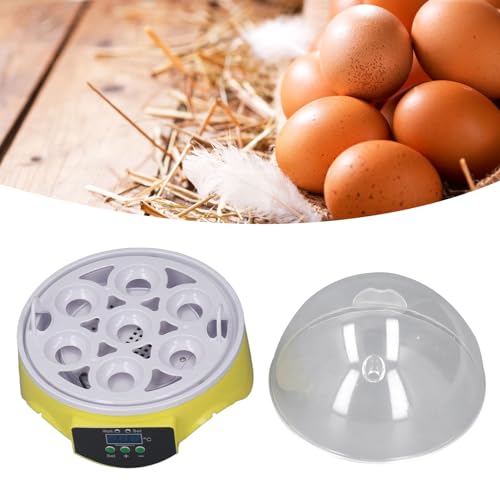 Mini Egg Incubator 7 Eggs with Temperature Control, Poultry Hatcher Machine E67862
