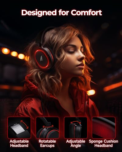 Wireless Gaming Headset 7.1 Surround Sound Bluetooth for PC PS5 PS4 Mac Switch G754169