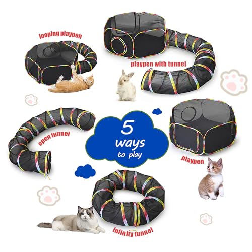 CLKHOWL Outdoor Cat Enclosure Portable Cat Tent Playpen A456784
