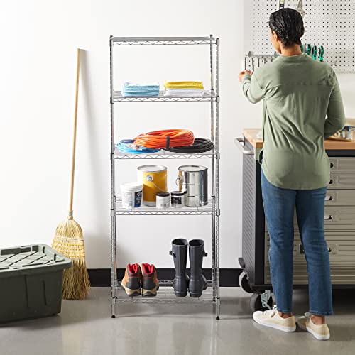 Amazon Basics 3-Shelf Adjustable Steel Wire Rack Storage Shelving, Chrome D243