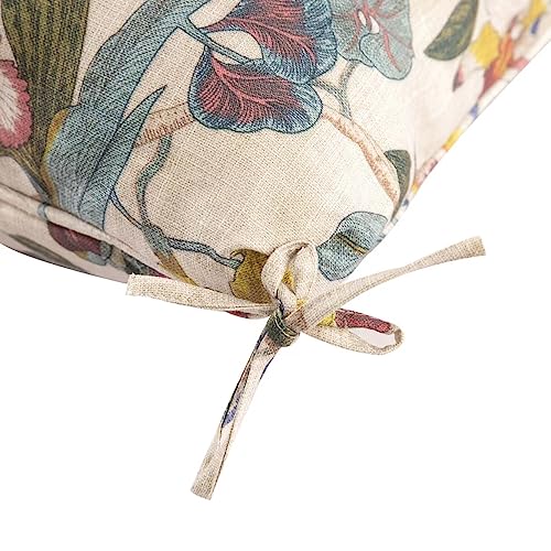 Outdoor Dining Chair Cushions Set of 4, 44x21x4.5 Inch, Khaki Floral Y7959