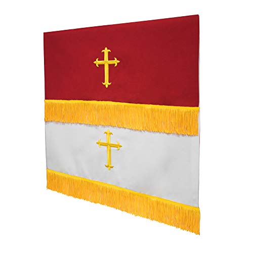 GraduatePro Reversible Parament Set Red White with Embroidered Gold Latin Cross I3710