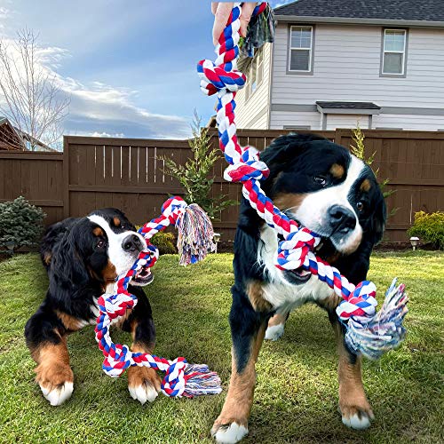 Youngever 3.5 Feet Dog Rope Toy for Large and Medium Dogs, 4 Knots Double Rope V68683