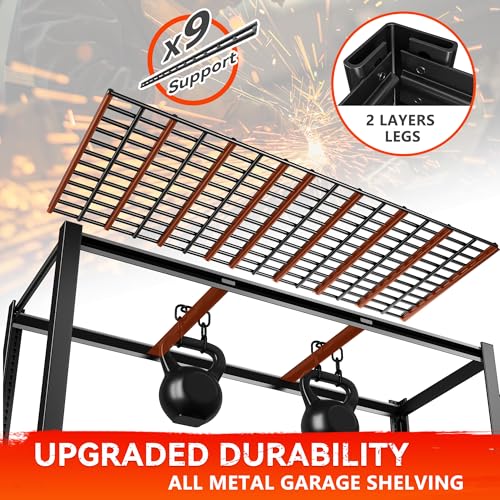 REIBII 60" W Garage Shelving Heavy Duty Metal Storage Shelves L4095