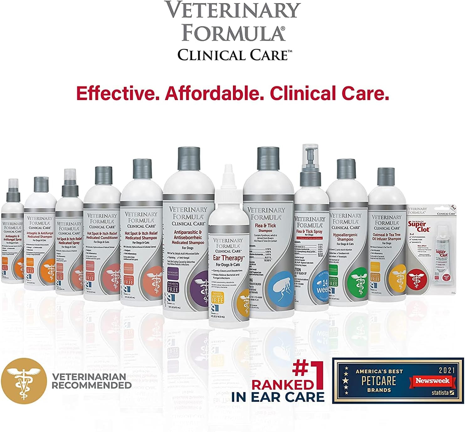 Veterinary Formula Clinical Care Ear Therapy, 4 oz. – Medicated Ear Drops for Dogs and Cats – 3 Pack P9954