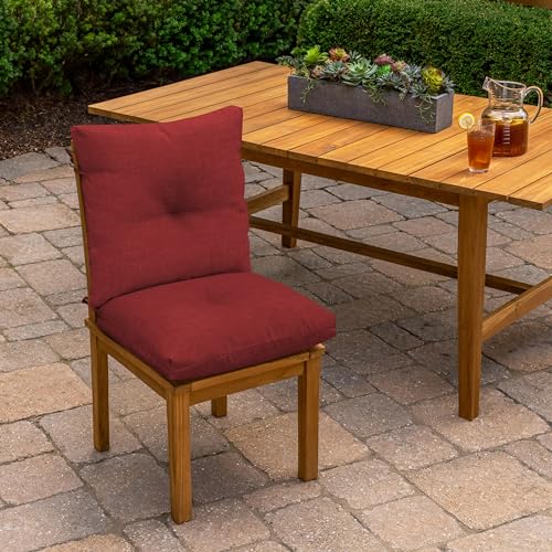 Arden Outdoor Plush Tufted Dining Chair Cushion, 21 x 40, Black Cabana Stripe I23003