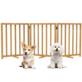 Foldable Dog Gate for Small Dogs, 3-Panel Freestanding Pet Safety Fence for Doorway, Hallways, Stairs, Support Feet Included, 24" x 60.8"