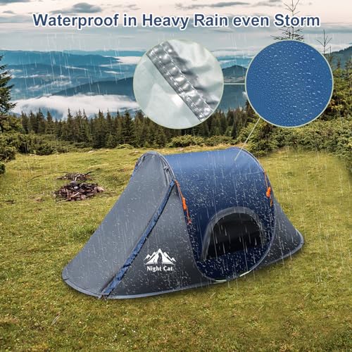 Night Cat Pop-up Camping Tent 1 Person Waterproof Instant Setup T7337