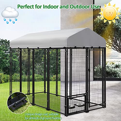 AHB Large Dog Kennel Outdoor Dog House with Waterproof Cover, 8x4x6 ft O3953