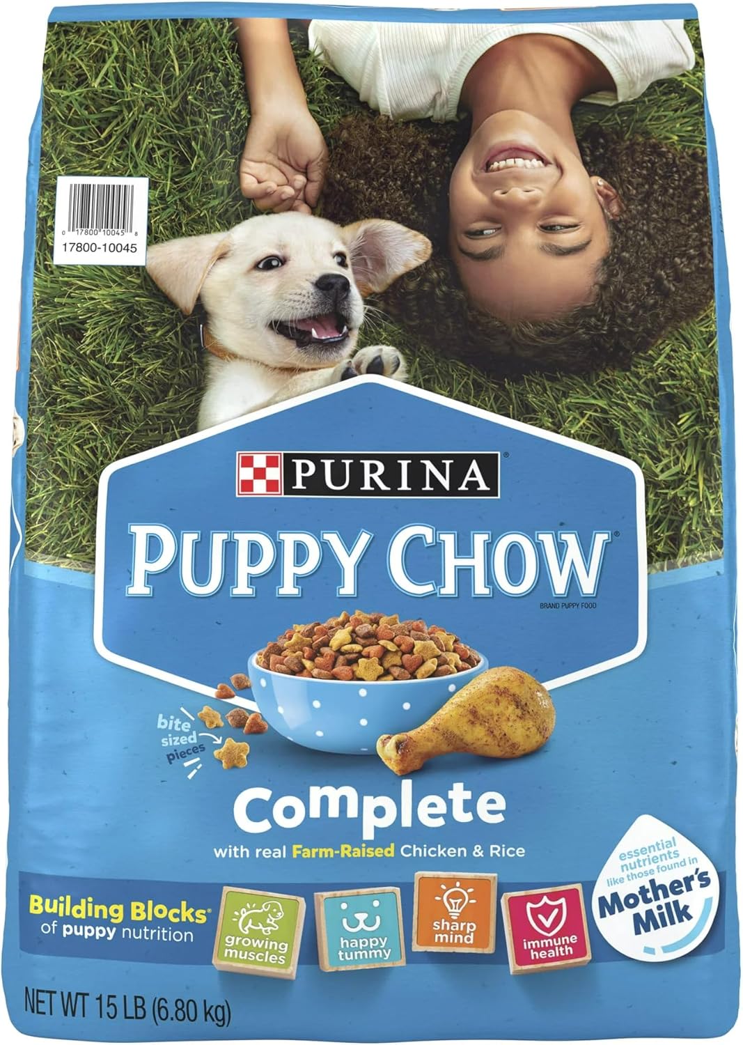 PurIina Puppy Chow High Protein Dry Puppy Food, Complete with Real Chicken, 15 lb Bag, Healthy Growth, Balanced Nutrition, Essential Vitamins and Minerals, Premium Puppy Formula