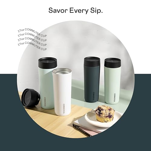 Corkcicle Commuter Cup Travel Mug Insulated Coffee Mug with Lid 17 oz Dragonfly J36810
