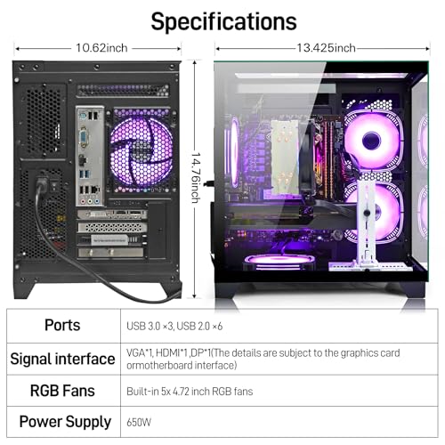 LXZ Gaming PC Desktop Ryzen 5 5500 RTX 3050 16GB 1TB SSD White Q680