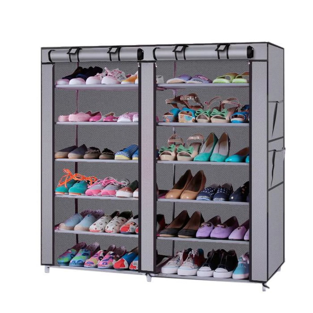 Zimtown DIY 6 Tier Double Row Shoe Rack Storage Cabinet Organizer J924866
