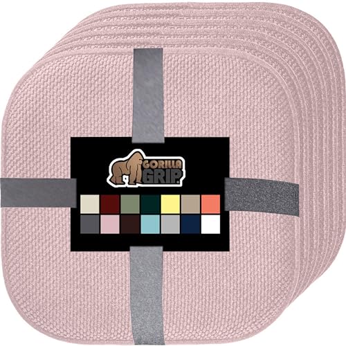 GORILLA GRIP Slip Resistant Chair Cushions, Memory Foam, Set of 2, Beige W525