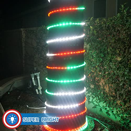 Russell Decor LED Rope Lights Red White Blue 30ft with Remote Control C9460