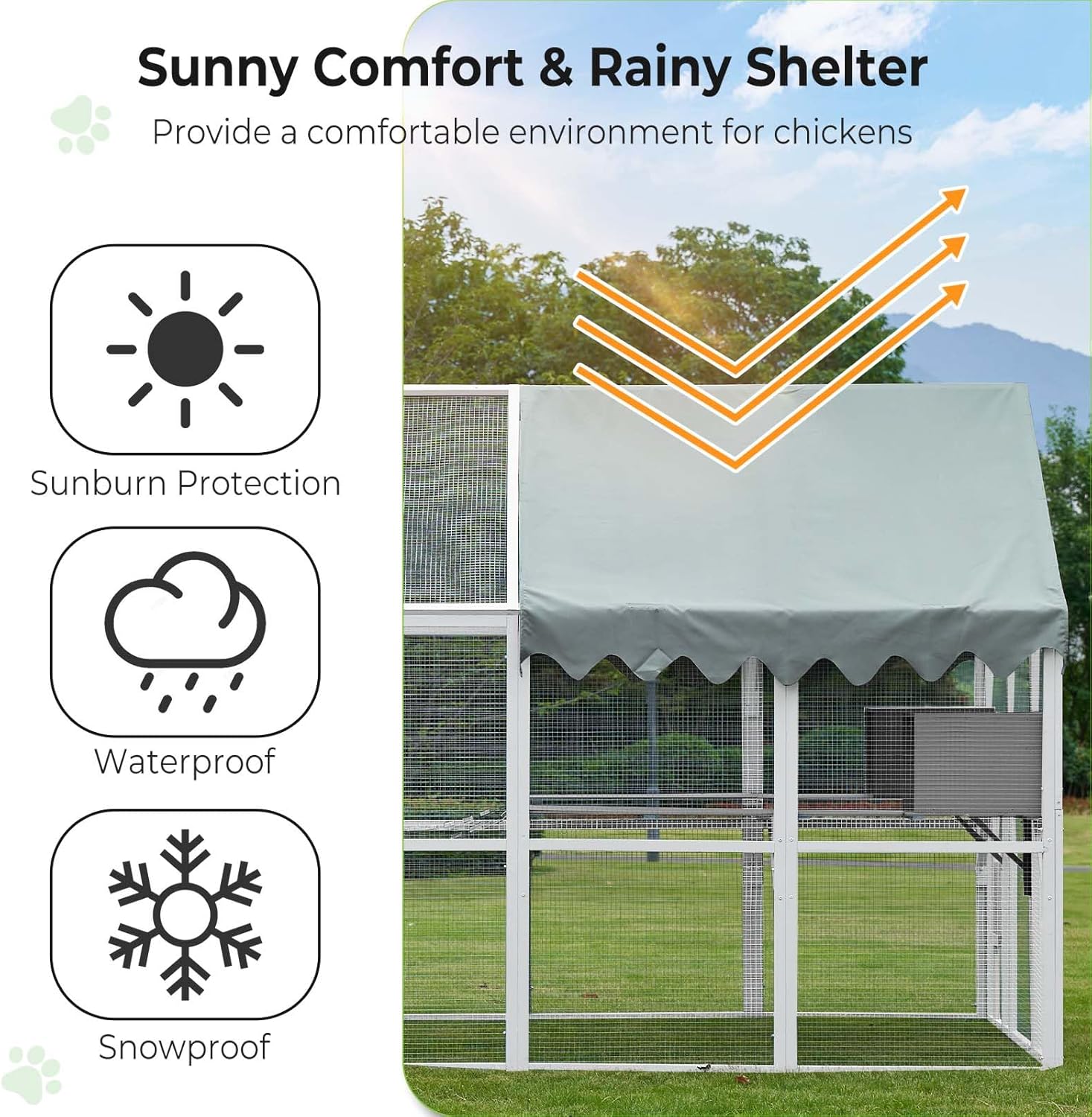 Large Catio Outdoor Cat Enclosure Wooden with Waterproof Cover O418570