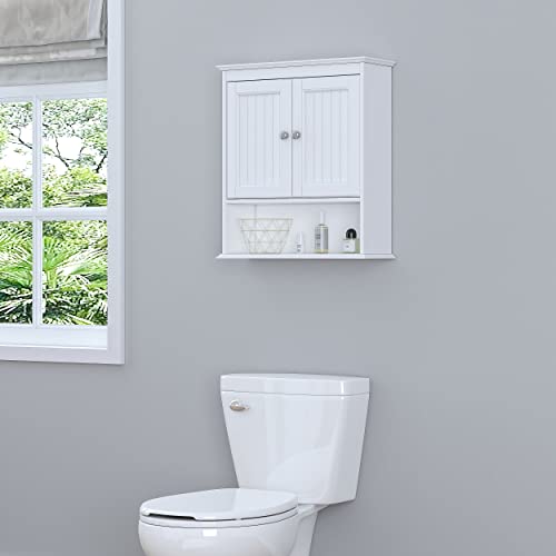 Spirich Bathroom Wall Cabinet with Doors, White A10165