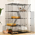 YITAHOME 4-Tier Indoor Cat Enclosure with Hammock - Large Metal Wire Playpen Kennel for 1-3 Cats