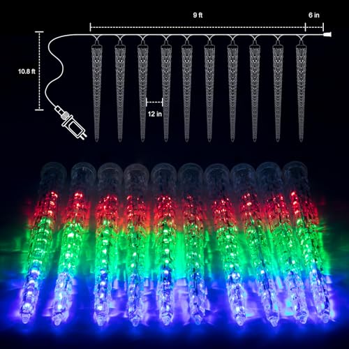 Brightown Christmas Meteor Shower Lights Outdoor 30ft 720 LED Waterproof Blue T277924