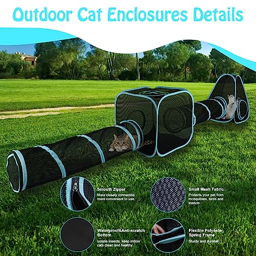 BWOGUE Outdoor Cat Enclosures with Tunnel Portable Pop Up Mesh Playhouse N944931