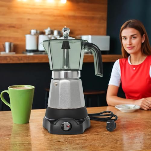 Cuban Coffee Maker 6-Cup Electric Espresso Moka Pot with Detachable Base N992