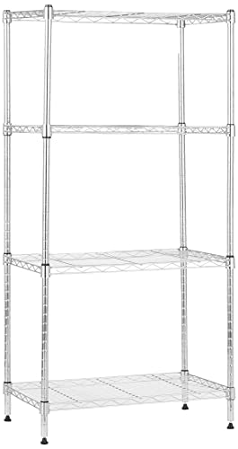 Amazon Basics 3-Shelf Adjustable Steel Wire Rack Storage Shelving, Chrome D243