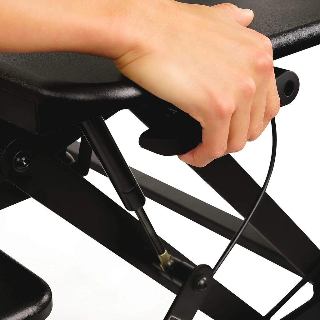 Standing Desk Converter 35 Inches - Height Adjustable Sit Stand Desk Riser for Dual Monitors, Black L322093
