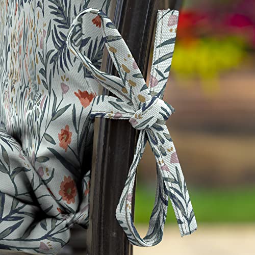 Arden Outdoor Dining Chair Cushion, 20 x 20, Rain-Proof, Peacock Blue Green Texture J4105