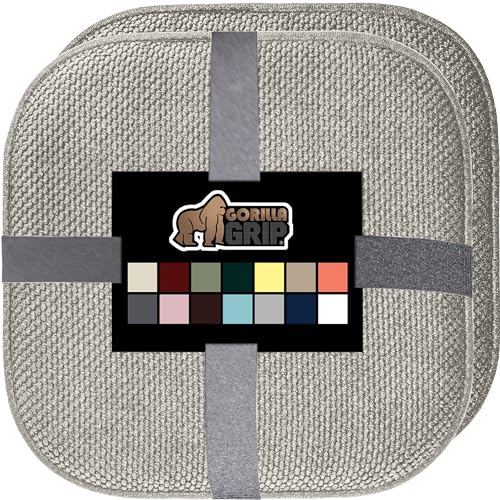 GORILLA GRIP Slip Resistant Chair Cushions, Memory Foam, Set of 2, Beige W525