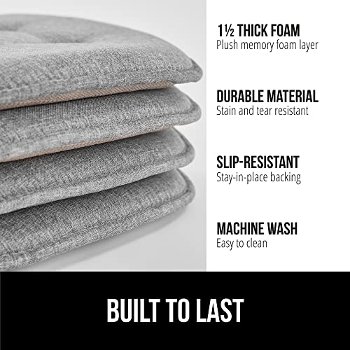GORILLA GRIP Slip Resistant Chair Cushions, Memory Foam, Set of 2, Beige W525