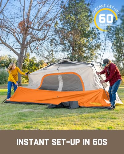 Fanttik Outdoor Camping Tent 4/6/8/10 Person Instant Cabin with Rainfly & Carry Bag G367