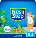 Fresh Step Cat Litter, Clumping Cat Litter with The Power of Febreze with Refreshing Gain Scent 25 Pounds